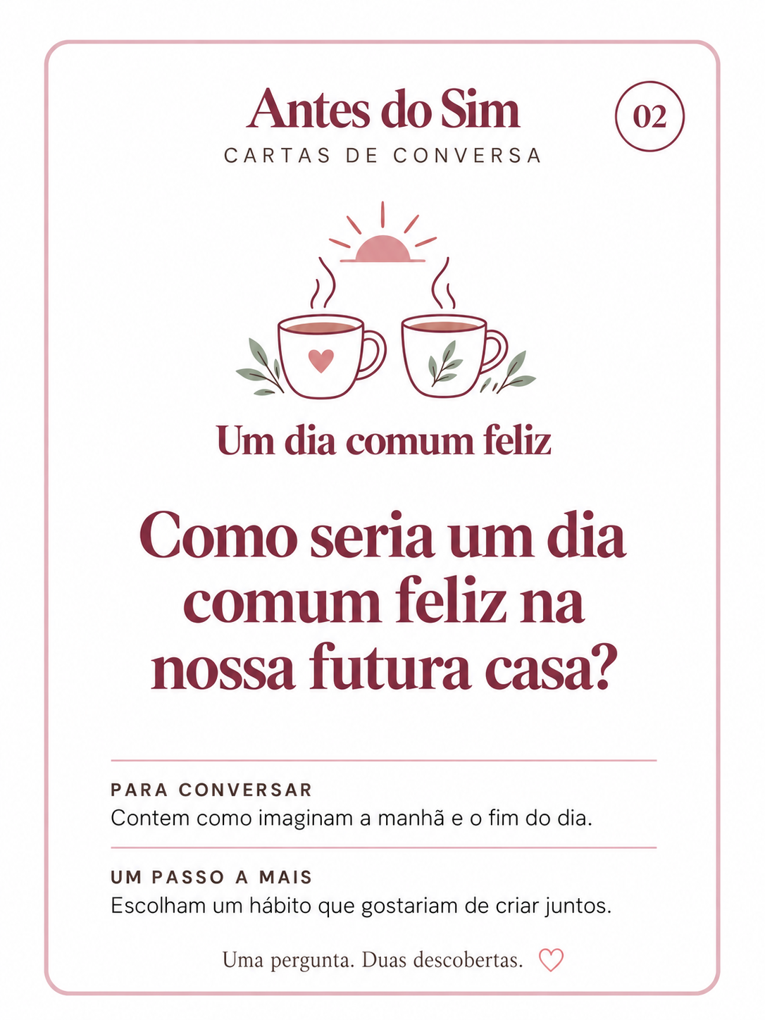 Cartas de Conversa espalhadas com pergunta em destaque