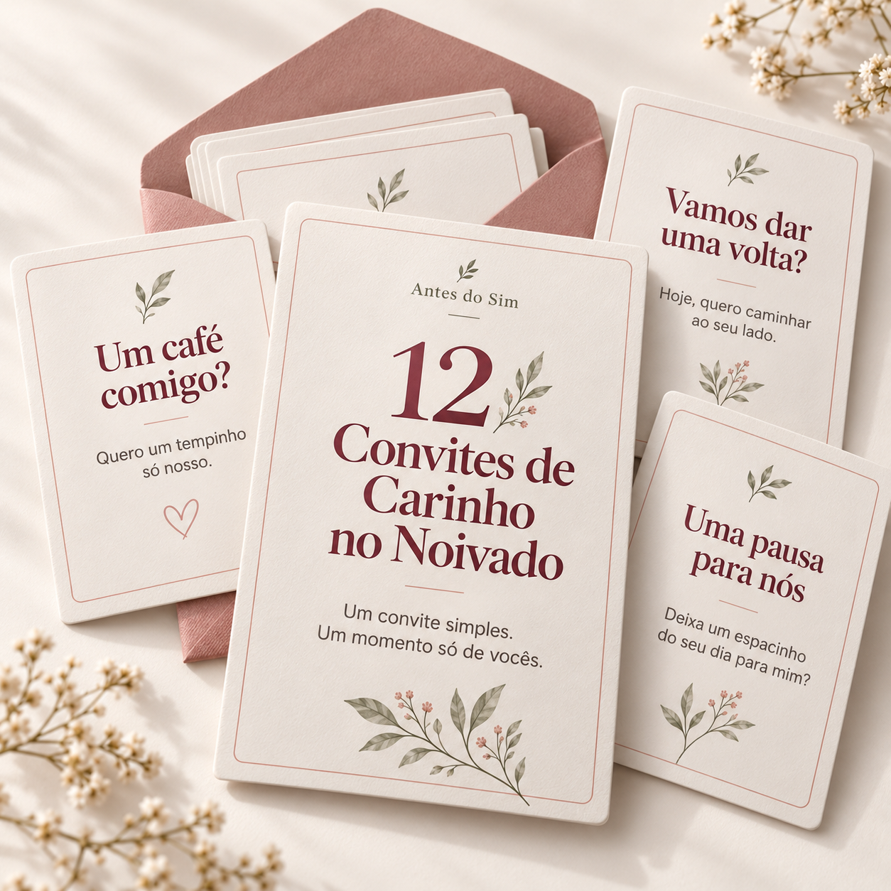 Cartão de convite com uma mensagem pronta para enviar