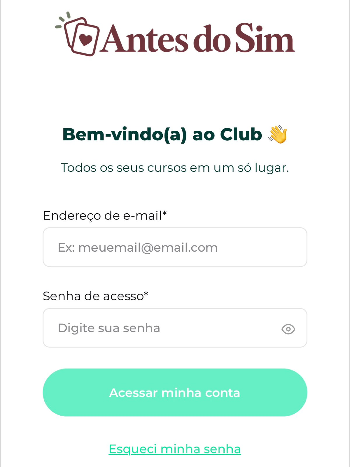 Área de acesso do Antes do Sim
