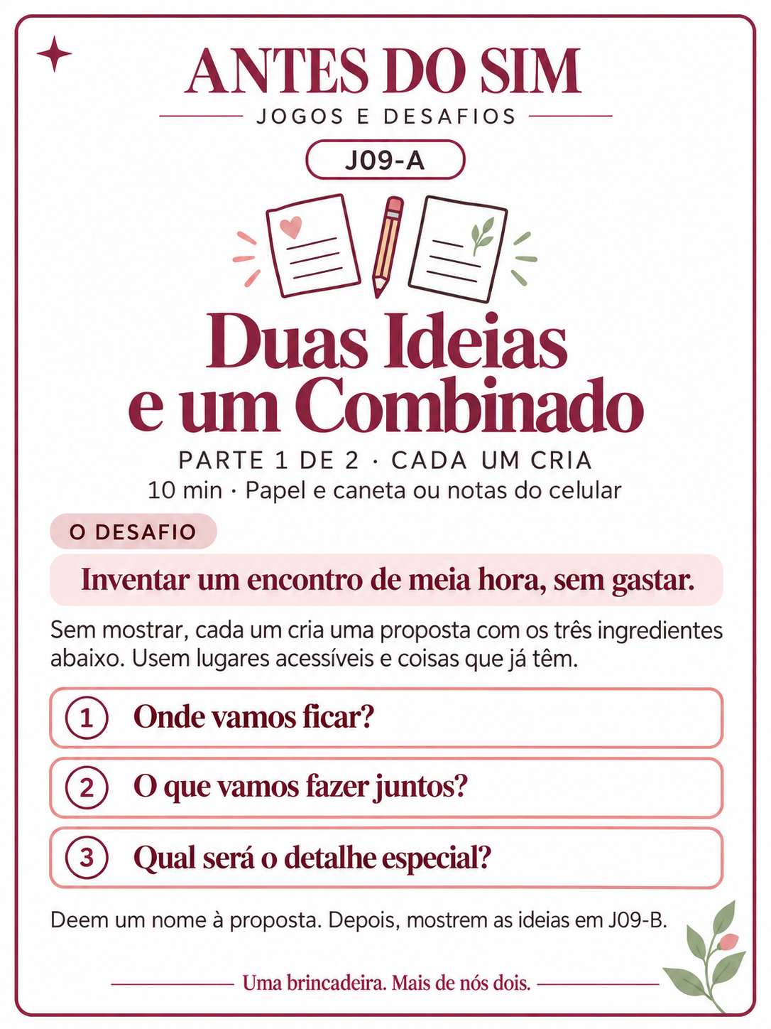 Exemplo de material do kit Antes do Sim 5