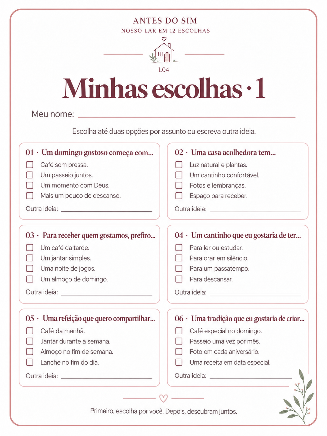 Exemplo de material do kit Antes do Sim 8