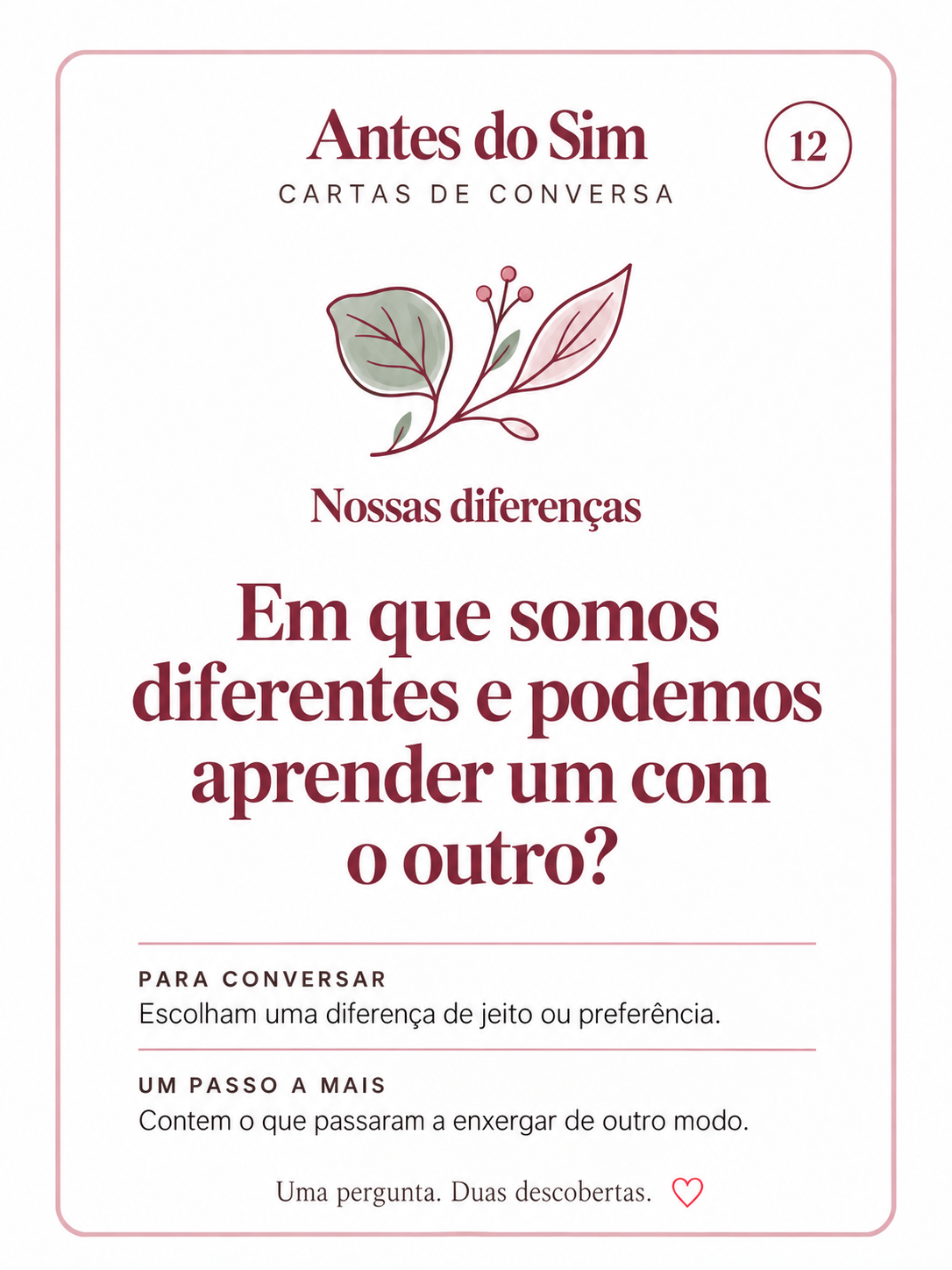 Exemplo de material do kit Antes do Sim 10